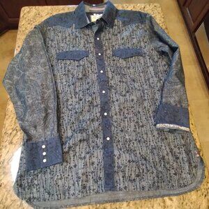 Robert Graham Western Pearl Snap Embroidered Shirt Size XL